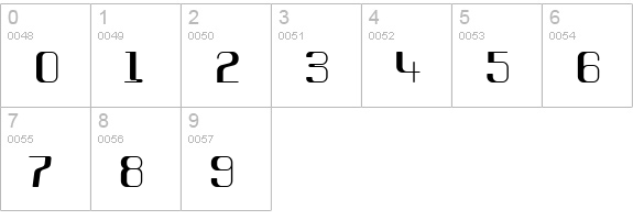 RomeroBold numbers 0-9 preview