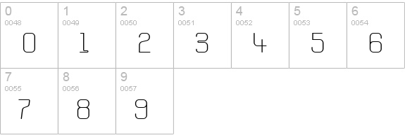 RomeroLight numbers 0-9 preview