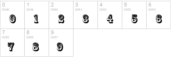 Rosewood Std numbers 0-9 preview