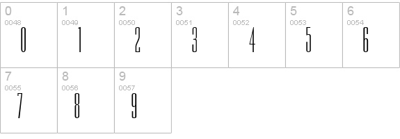 Rothman Plain numbers 0-9 preview