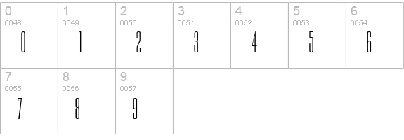 Rothman Regular numbers 0-9 preview