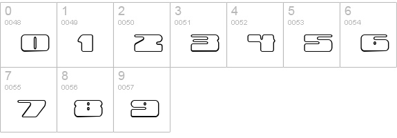 Rotund Outline BRK numbers 0-9 preview