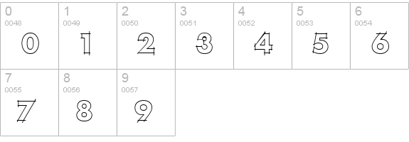 Rough DraftOutlines numbers 0-9 preview