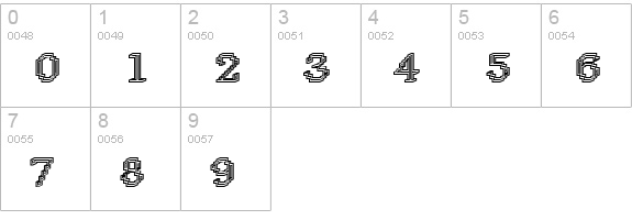Rough14-Bold numbers 0-9 preview