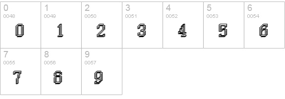 Rough34-Bold numbers 0-9 preview