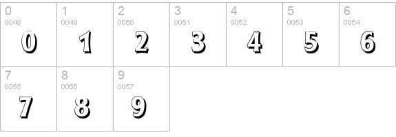 RoundestShadow-Bold numbers 0-9 preview