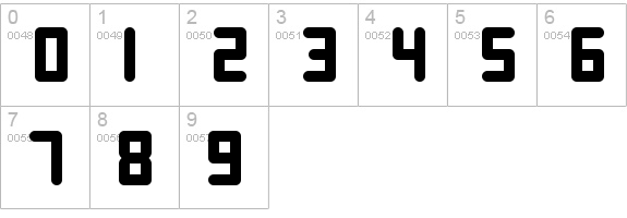 Roundish
 numbers 0-9 preview
