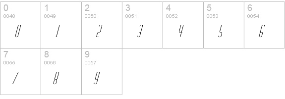Rschasline Italic numbers 0-9 preview