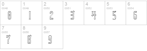 RubaiyatOutline numbers 0-9 preview