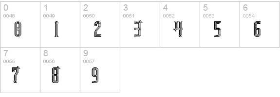 RubaiyatShadow numbers 0-9 preview