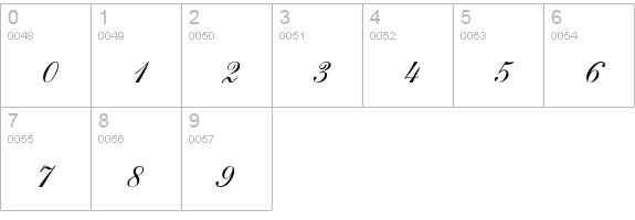 S721-Script-One-Regular numbers 0-9 preview