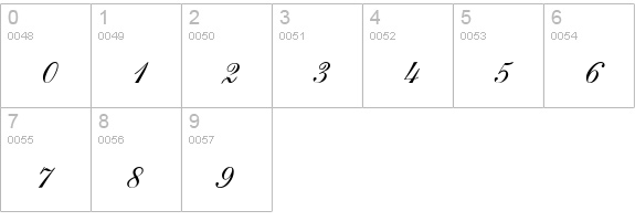 S721-Script-Three-Regular numbers 0-9 preview