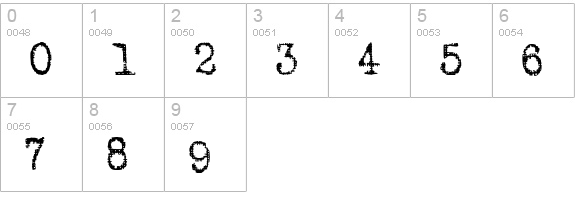 SA Inkspot numbers 0-9 preview