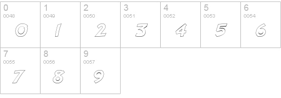 SafariOutline numbers 0-9 preview
