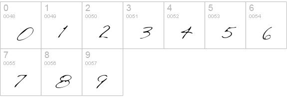 SaffronsHand Regular numbers 0-9 preview