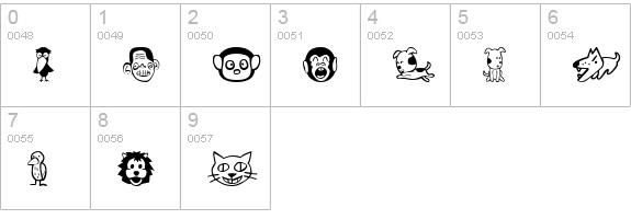 SakabeAnimal01 numbers 0-9 preview