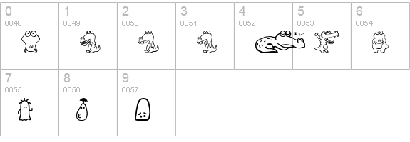 SakabeAnimal03 numbers 0-9 preview
