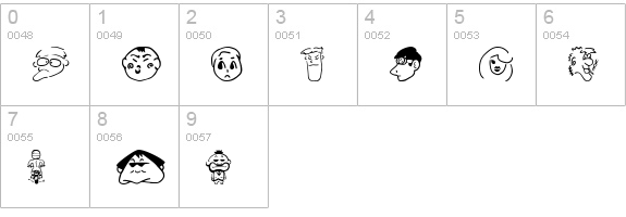 SakabePeople01 numbers 0-9 preview