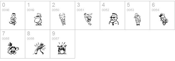 SakabePeople02 numbers 0-9 preview
