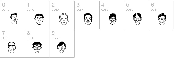 SakabePeople04 numbers 0-9 preview