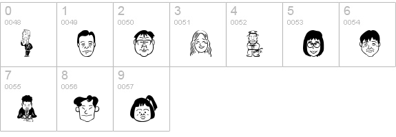 SakabePeople05 numbers 0-9 preview