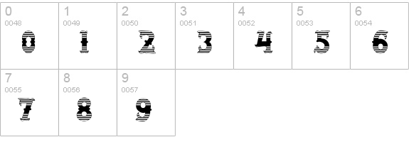 SalloonStripeEnds numbers 0-9 preview