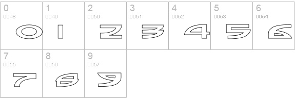 Sampler-Outline numbers 0-9 preview