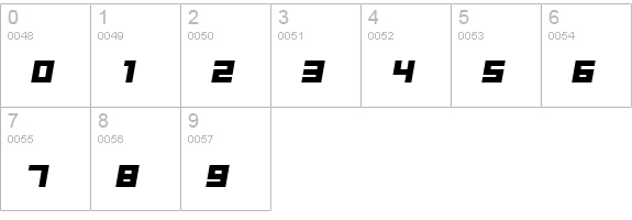 Samson Bold Oblique numbers 0-9 preview