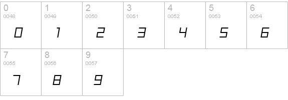 Samson Light Oblique numbers 0-9 preview