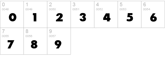 SansSerifExbFLF numbers 0-9 preview
