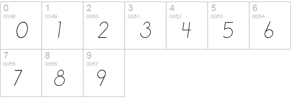 Satellite Oblique numbers 0-9 preview