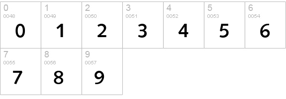 SaxonySerial-Medium-Regular numbers 0-9 preview