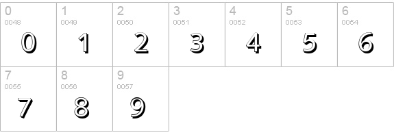SaxonyShadow-Regular numbers 0-9 preview