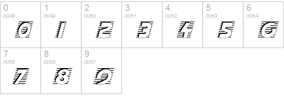 ScanningFont numbers 0-9 preview