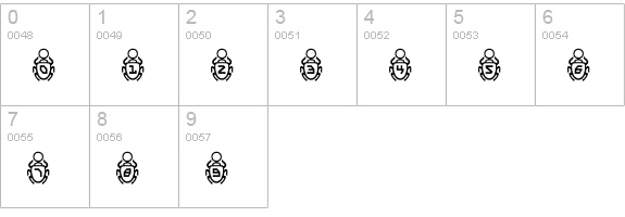 Scarab numbers 0-9 preview