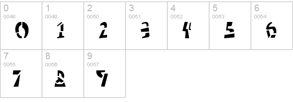 Schizm numbers 0-9 preview