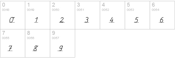 SchulschriftB-L1 numbers 0-9 preview