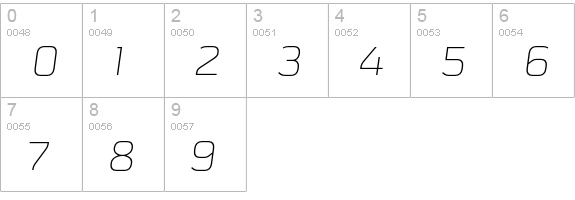 Schwager Sans Thin Italic numbers 0-9 preview