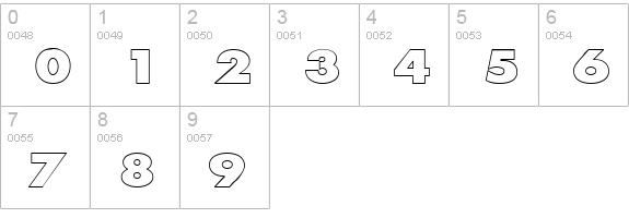 Scream outlined numbers 0-9 preview