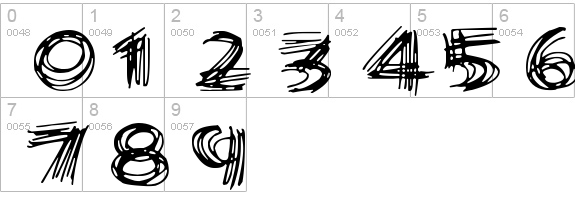 Scribble Lines
 numbers 0-9 preview