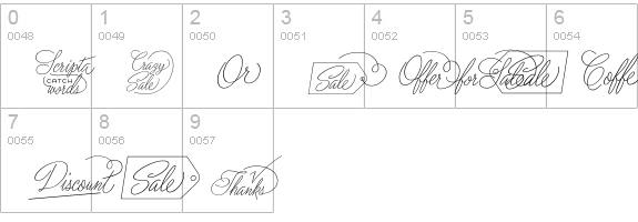 ScriptaCatchwords numbers 0-9 preview