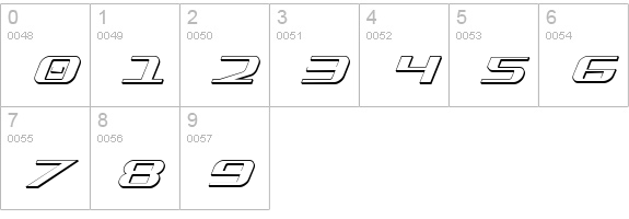 SDF 3D Italic numbers 0-9 preview