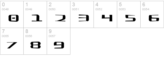 SDF Jagged numbers 0-9 preview