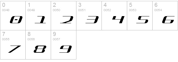 SDF Light Italic numbers 0-9 preview