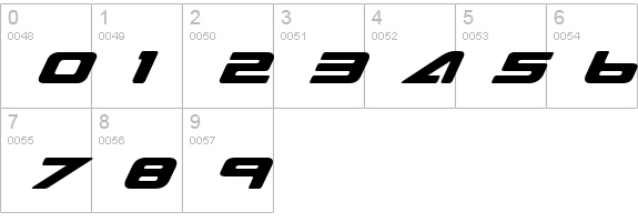 Sea Dog 2001 Italic numbers 0-9 preview