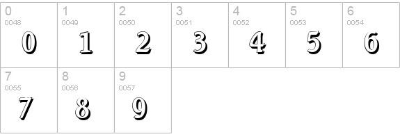 SeagullShadow-Regular numbers 0-9 preview
