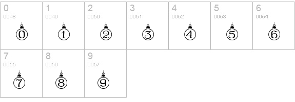 SeasonsGreetings numbers 0-9 preview