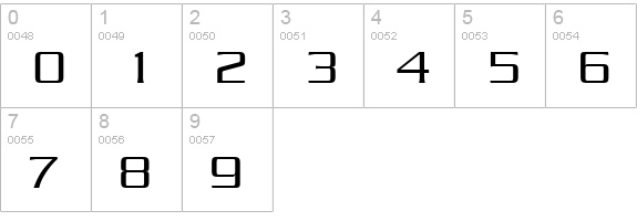 Sekunda numbers 0-9 preview
