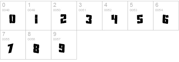 SF Aftershock Debris Condensed numbers 0-9 preview