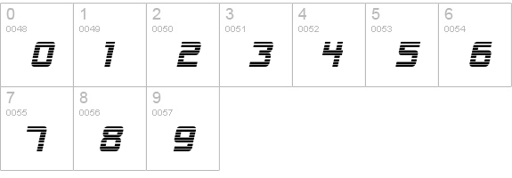 SF Alien Encounters Italic numbers 0-9 preview